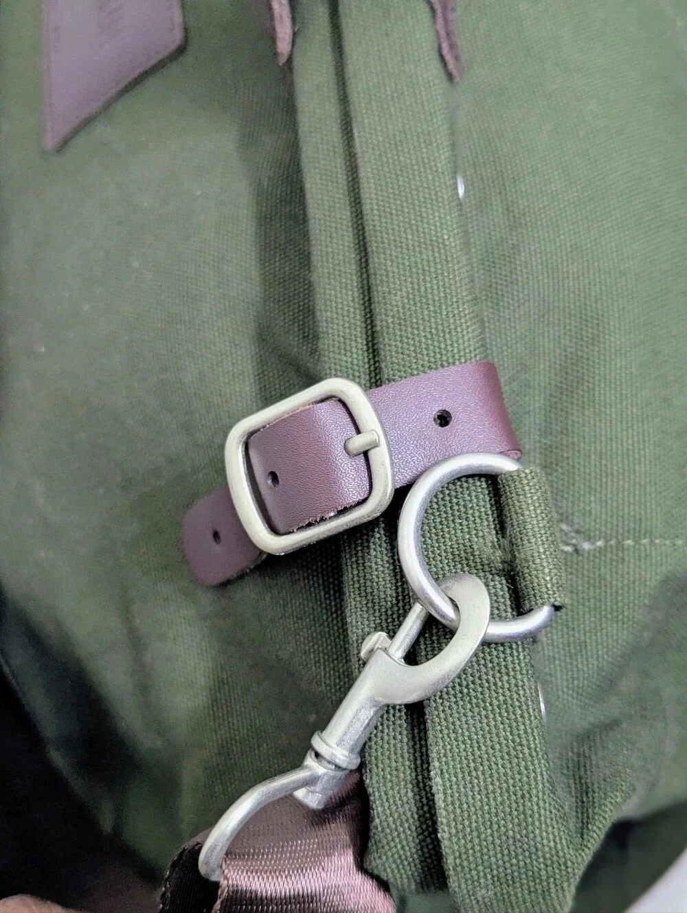 Line of Trade Olive Green Canvas Weekender with Brown Trim